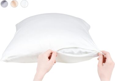 Pillowcase for Acne-Prone Skin – Anti-Acne Copper Bamboo Pillowcase, Hypoallergenic, Standard Size, 20 x 26 inches (50.8 x 66 cm), Cooling Silky Satin Pillowcase for Hair and Skin, 1 Piece