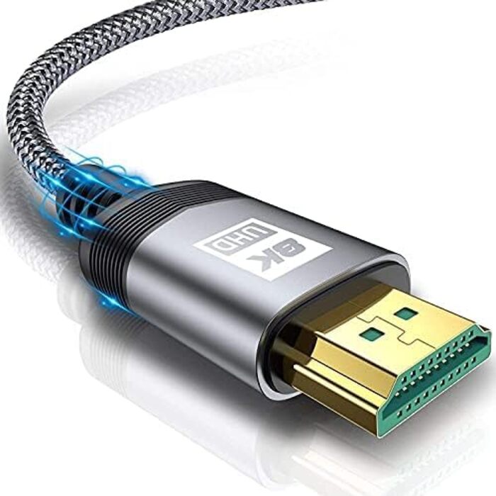 Кабель HDMI 2.1 AviBrex 4M 8K (60Hz), 4K (240Hz), Ultra HD, 48Gbps, HDR, eARC, HDCP2.3, для PS5/4/3, TV, Blu-ray, проектор, сірий
