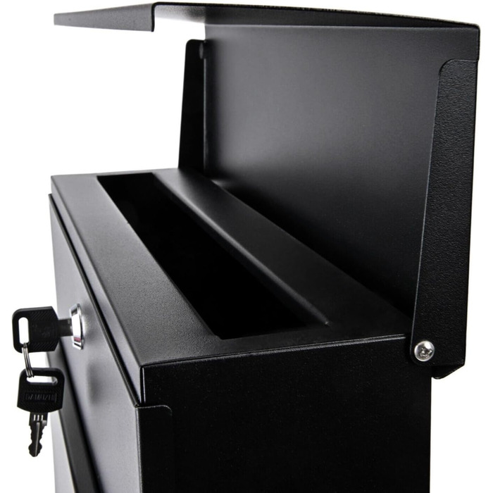 Поштовий ящик Verda з газетницею, нержавіюча сталь, антрацит, 2 ключі - дизайнерський настінний ящик з прихованим замком