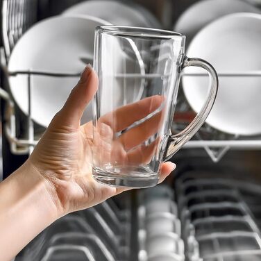 Набір склянок KROSNO Alex 4 шт. 400 мл (кава, чай, лате) - оригінальний дизайн, сумісність з посудомийною машиною