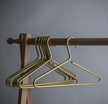 Premium Matte Gold Aluminum Clothes Hangers, 6-Pack, 41.5cm Extra Smooth & Dual Metal Shirt Hangers, Aluminum Alloy Clothes Hangers, Clothing Support, Clothes Hang