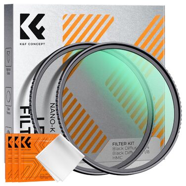Фільтри K&F Concept Black Mist 1/4 та 1/8, 77mm (Нано-Клеар) - набір ефектних фільтрів
