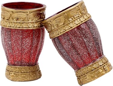 Набір аксесуарів для ванної кімнати Luent Vintage в червоному кольорі (5 предметів): мильниця, тримач для зубних щіток, попільничка, мильниця, подарунковий набір для ванної кімнати