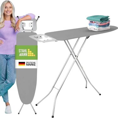 Прасувальна дошка STAHLMANN® 105x30 з неслизькими ніжками – міцна та стійка – Made in EU
