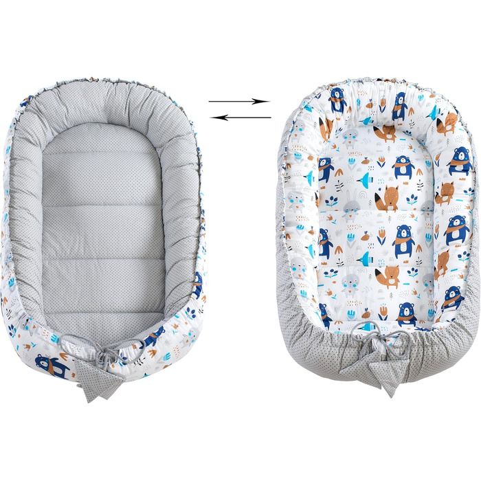 Килимок для котів та собак Medi Partners 75x60x10 см, м'яке ліжко-гніздо з зірками (Boho Animals)