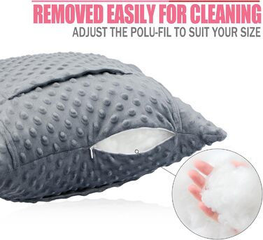 Star-shaped Hysterectomy Pillow for Abdominal Surgery with 2 Pockets, Hysterectomy Pillow, a Must-Have for Recovery, Post-Operation Gift, Belly Pillow, Minky Dot Dark Grey