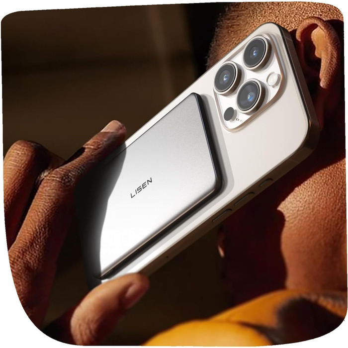 Power Bank Magsafe LISEN 5000mAh для iPhone: Slim, 18W PD USB-C, аксесуар для подорожей