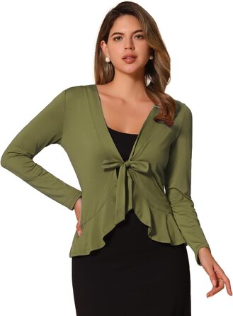 Allegra K Кардиган жіночий, оливковий, розмір S