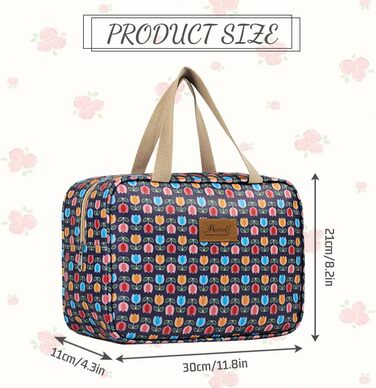 Велика косметичка для подорожей, жіноча косметичка-органайзер, велика сумочка для косметики з ручкою, аксесуари для жінок та чоловіків, #9 Листя (^14 Кольорові квіти)