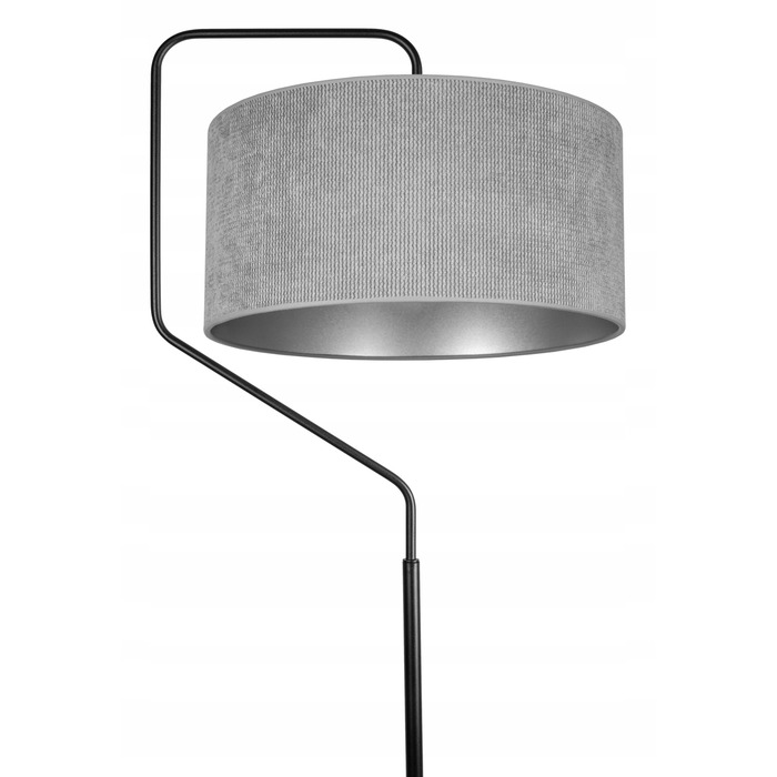 Сучасна торшерна лампа Glimex, патрон E27, 60 Вт, чорний, сріблястий, сірий