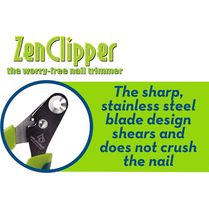 Кліпер Zen для обрізання нігтів домашніх тварин: безпечний, обрізає лише кінчик нігтя (блакитний, 5 мм)