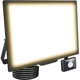 20000LM LED Floodlight Outdoor with Motion Sensor LED Spotlight 6000K Cold White IP66 Waterproof LED Outdoor Floodlight, Floodlight for Garage, Hallway, Garden, Courtyards, Hotel, Sports Field (3500k Warm White, 150W)