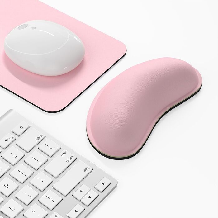 Підставка для зап'ястя Dapesuom - м'яка підставка для клавіатури з memory foam, для офісу та дому, рожева