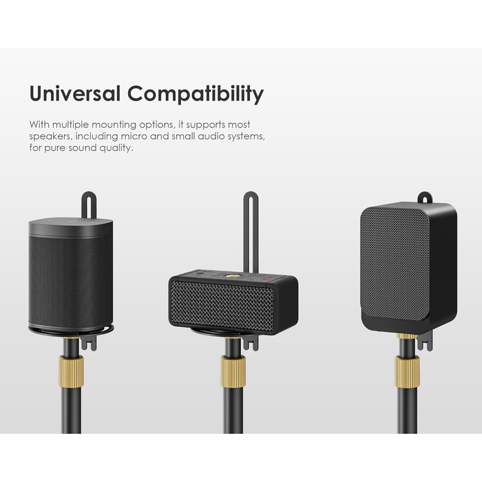 Підставка для колонок FITUEYES Design, регульована висота, металева, чорна (2 шт.)