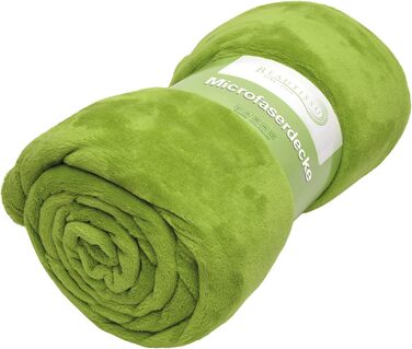 Beautissu Плюшевий плед Aurelia, 150x200 см, зелений – м'який плед для дивану та ліжка, мікрофібра