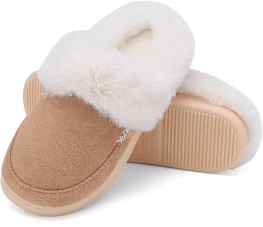 Теплі домашні тапочки NineCiFun для жінок та чоловіків, зимові, з фетру, антиковзаючі, для дому та вулиці, 44/45 EU, каштанові