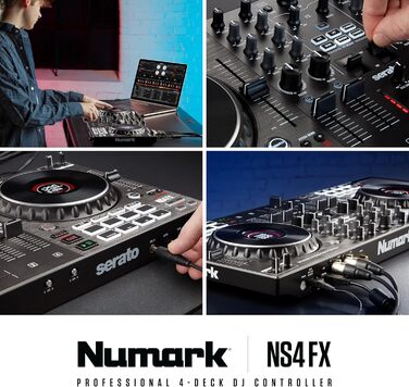 DJ контролер Numark NS4FX 4-канальний з touch-jogwheels, Pads та ефектами, Serato DJ Lite