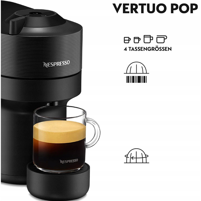 Капсульна кавомашина De'Longhi Vertuo Pop Nespresso, чорна