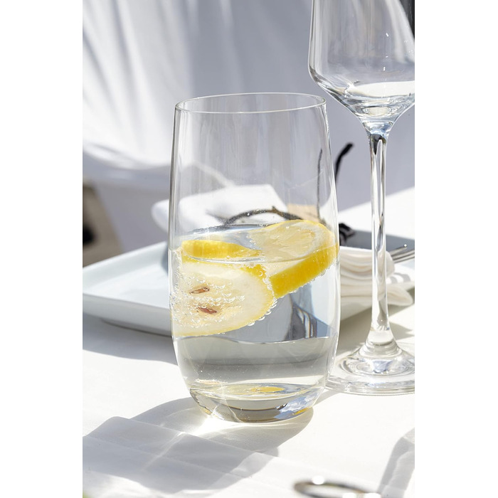 Leonardo Tivoli Drinking Glasses, Set of 6, Dishwasher-Safe Water Glasses, Drinking Cups Made of Glass in a Modern Style, Large, 390 ml, 020965