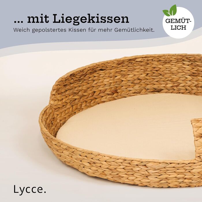Dog bed, cat bed, Opal water hyacinth, natural, size 5 (Ø 83 cm)