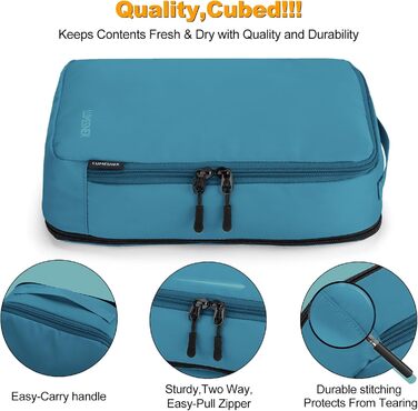 Органайзер для валізи, набір Packtaschen, Packing Cubes, 8 шт. (Білий, Синій)