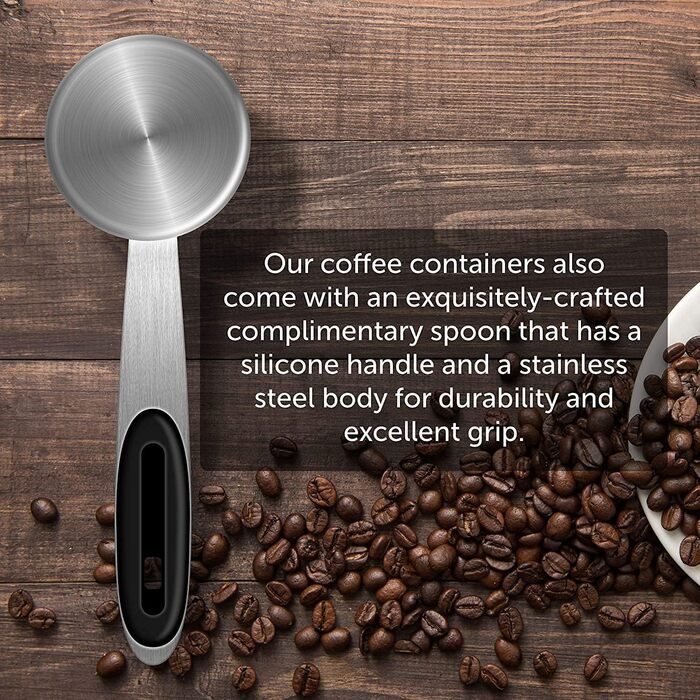 Контейнер для кави Dreamhigh® з дозатором, 1 кг, нержавіюча сталь, 2800 мл, чорний