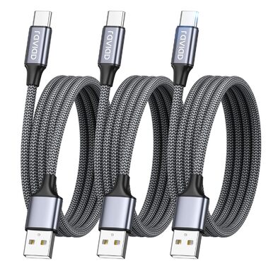 Кабель USB-C RAVIAD [4 шт. 0.5м, 1м, 2м, 3м] 3.1A, нейлон, для iPhone 15, Samsung Galaxy, Huawei P60
