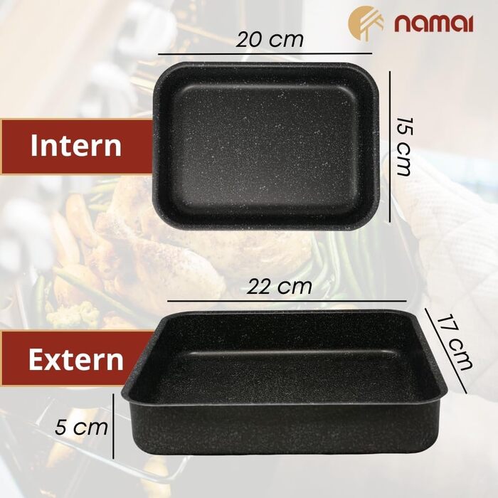 Форма для запікання NAMAI 40x28 см, для лазаньї, з неалюмінію, Made in Italy, підходить для миття в посудомийній машині