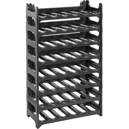 Bottle Rack - Modular, stackable design for 36 bottles, wine rack anthracite (8 modules for 48 bottles)