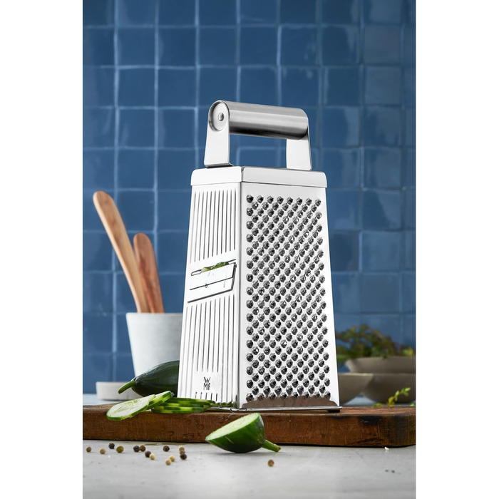 Тёрка кухонна WMF Gourmet Vierkantreibe, нержавіюча сталь, 4 поверхні, 8 x 24 см, Cromargan, для картоплі та овочів, придатна для миття в посудомийній машині