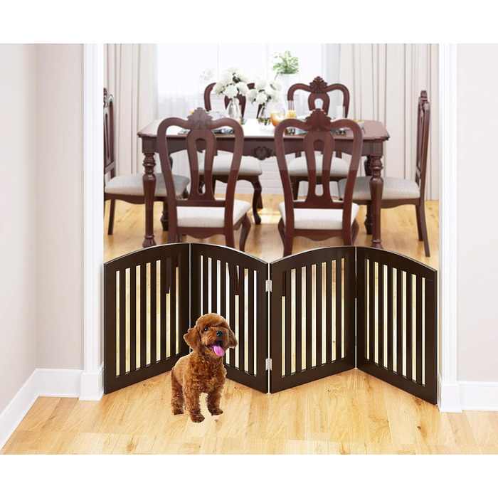 Ворота для собак PAWLAND Holz, розкладні, 60 см, 4 сходинки, для дому, білі (1 шт.)