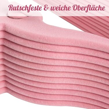 Набір велюрових дитячих вішалок 28 шт: 20 вішалок для одягу та 8 роздільників для дитячої шафи, з додатковим гачком, неслизькі, економія місця, рожеві