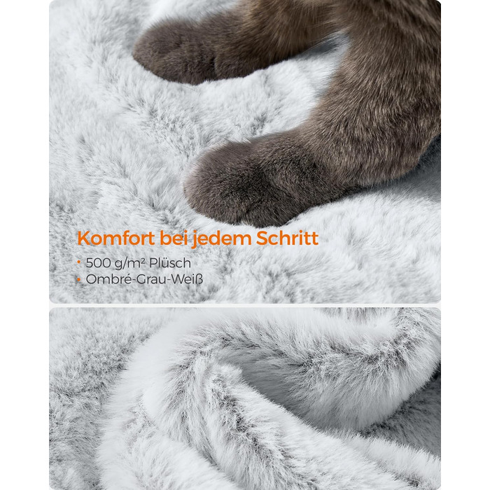 Дерево для котів Feandrea велике, кігтеточка з м'яким покриттям, для великих котів, Ombré сіро-біле PCT162W01