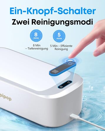 Ультразвукова мийка 48000 Гц, 750 мл. Для очищення окулярів, годинників, прикрас, бритв. Професійний ультразвуковий очисник (A6-White)