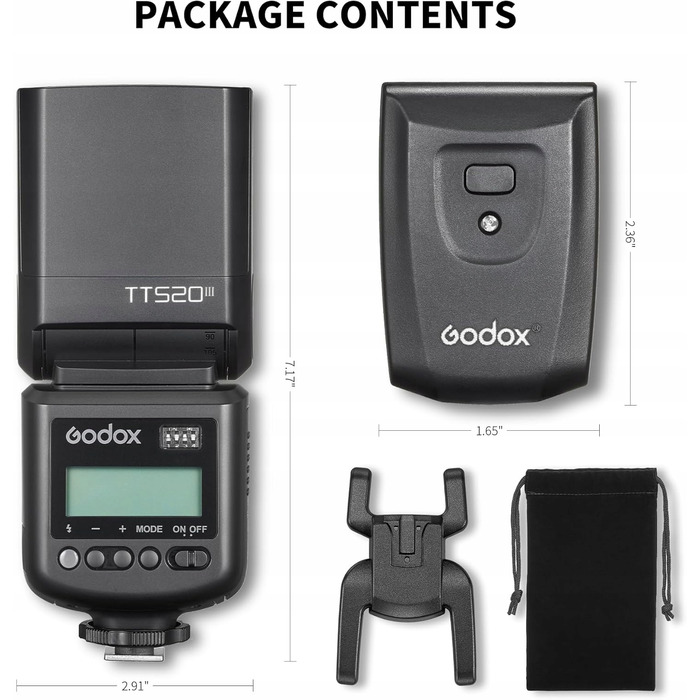 Похильна спалах-відбивач Godox TT520 III, GN33, 8 рівнів потужності, режими S1/S2