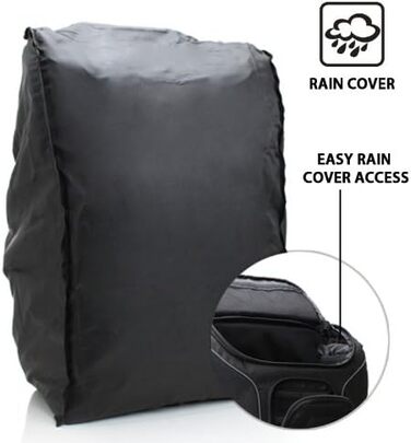 Рюкзак для камери USA Gear DSLR з відділенням для ноутбука 43,18 см, водонепроникний, з кріпленням для штатива, чорний