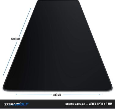 Килимок для миші Titanwolf XXXL 1200x400 мм, ігровий, великий розмір, покращена точність та швидкість, сумісний з Logitech, дизайн Koi (чорний)
