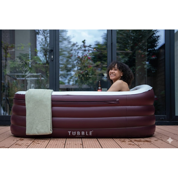 Надувна ванна Tubble Royale Deep Burgundy 255 л - розкішне домашнє спа для дорослих