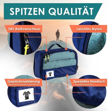 Набори для пакування валізи Seeschwalbe | Комплекти для організації багажу (4 шт., блакитний)