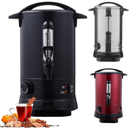 Arebos Glühwein Cooker 950 W | Hot Beverage Dispenser | 6.8 L | with Drip Tray, Tap, Thermostat, and Overheat Protection | Temperature Setting from 30-110 °C | Black