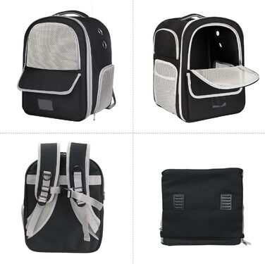 Рюкзак-переноска для котів та собак, чорний. Дихаючий рюкзак-переноска для маленьких та середніх тварин, ідеальний для подорожей, прогулянок, хатин та кемпінгу
