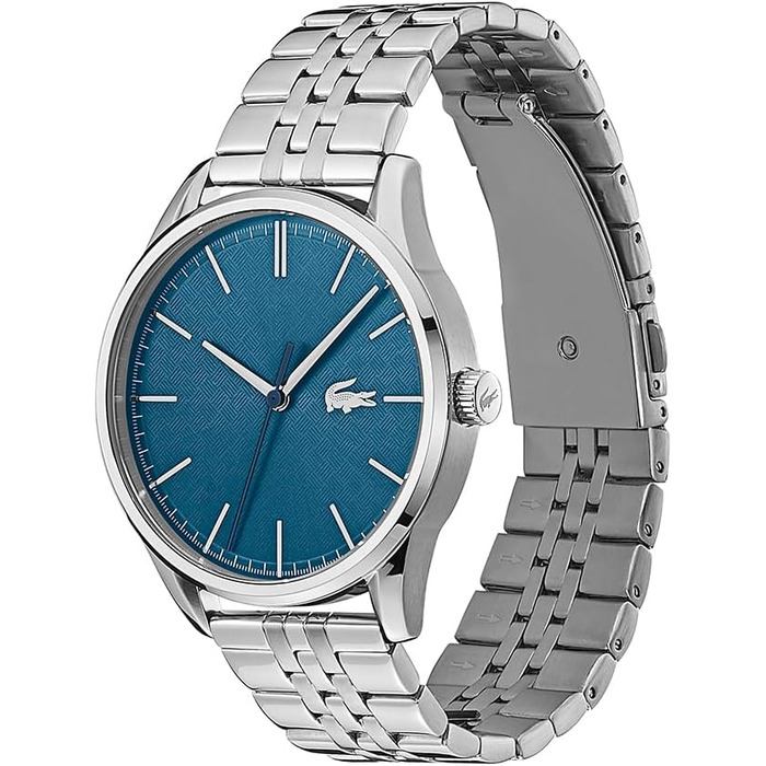Годинник чоловічий Lacoste Analog Quartz 2011049 з сріблястим браслетом з нержавіючої сталі