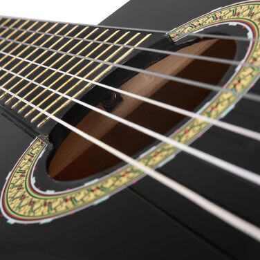 Класична гітара Winzz 4/4 для дорослих та дітей (від 11 років), набір для початківців - Чорний глянцевий (39 дюймів)