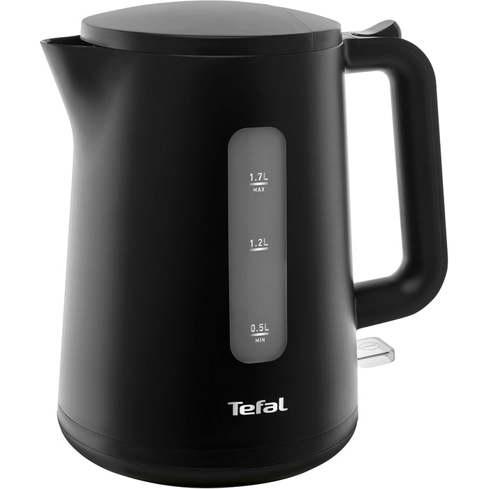 Електричний чайник Tefal Includeo KI5338, 1.7 л, 2400 Вт, з фільтром та протиковзкою ручкою, чорний