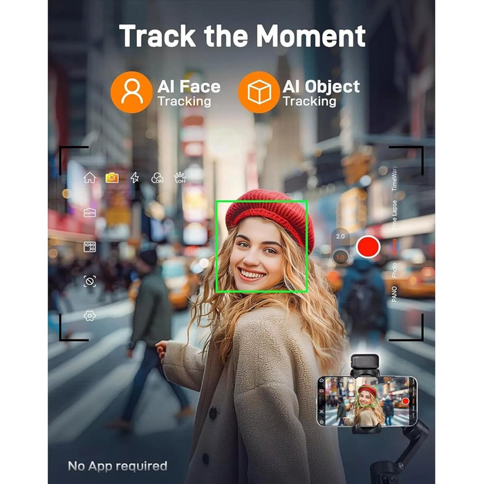 Стабілізатор Hohem iSteady V3 для смартфона: AI-трекінг, віддалений пульт, екран 2.2'', трипод, для зйомки Vlog TikTok