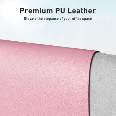 Підкладка для столу Abalter 90x43 см, PU-шкіра, водонепроникна, антиковзка, XXL килимок для миші, офіс/дім (Рожева)