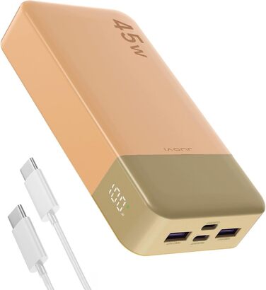 Power Bank JUOVI J2621, 20000mAh, 45W, для Switch, MacBook, iPhone, Samsung, Steam Deck та інших пристроїв (Оранжевий)