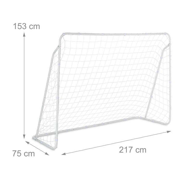 Relaxdays White Steel Football Goal