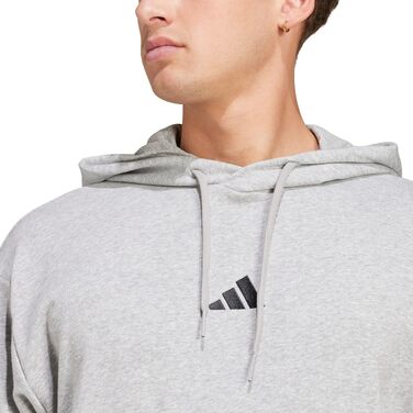 Чоловічий худі adidas Essentials Feelcozy з французьким тері, сірий меланж/чорний, розмір M