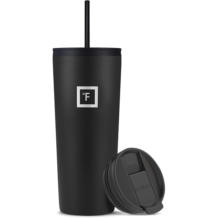 IRON °FLASK Classic Tumbler 2.0 - Stainless Steel Vacuum Insulated Water Bottle with 2 Lids (Straw Flip) - 32oz